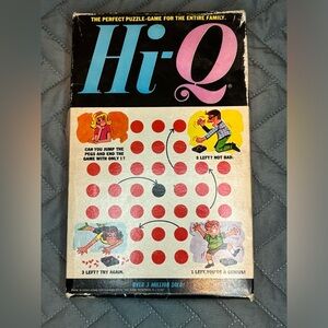 Vintage Hi-Q Puzzle Game by‎ Kohner Bros 1970 Complete Family Games Skills Fun